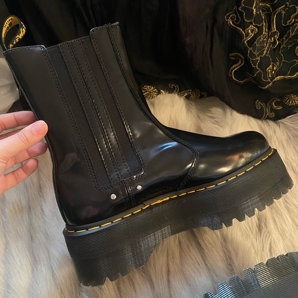Dr. Martens 2976 Max leather platform Chelsea boots chunky lug sole goth punk 🦇 - Picture 8 of 12